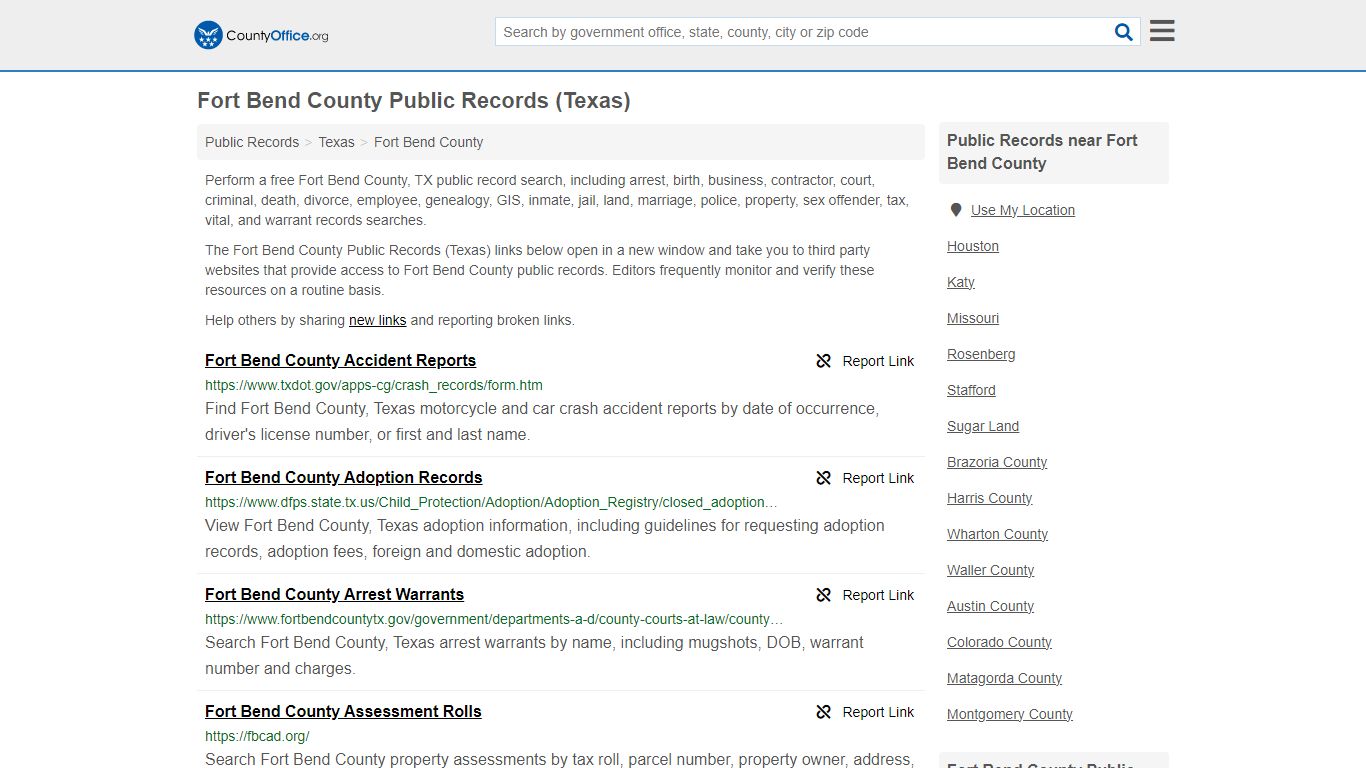 Fort Bend County Public Records (Texas) - County Office