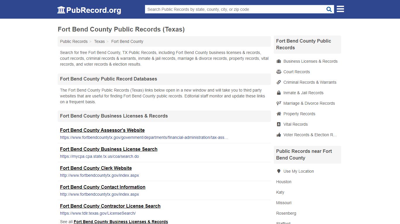 Free Fort Bend County Public Records (Texas Public Records)